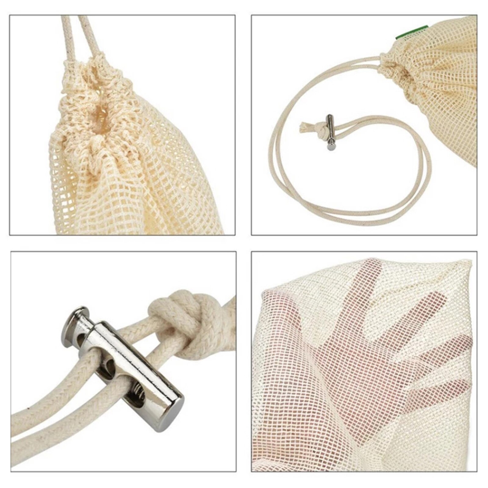 Cotton Mesh Vegetable Bags Produce Bag Zero-waste Storage Bag for Kitchen