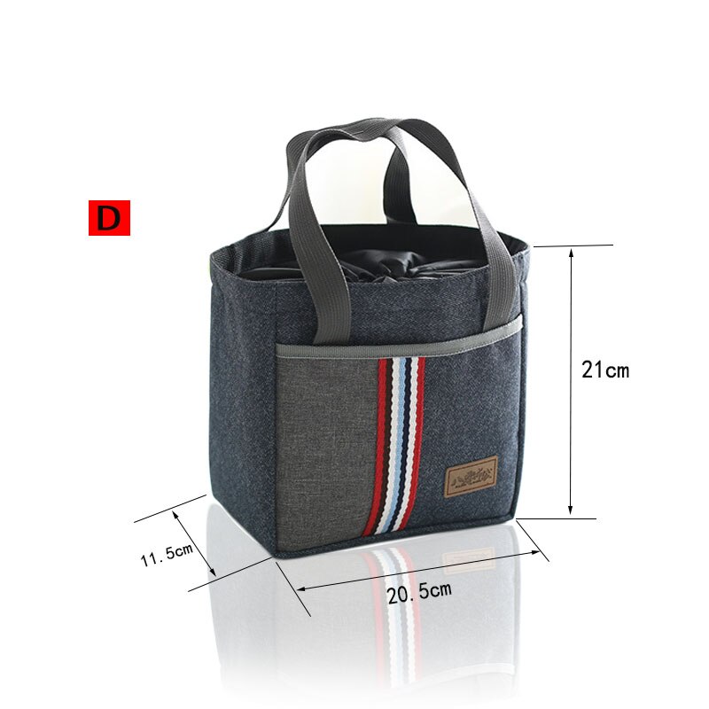 Varios estilos de bolsas para el almuerzo y el frigorífico, fiambrera aislante sólida , bolsa de picnic, bolsa de comida refrigerada para hombres y mujeres: 80060D