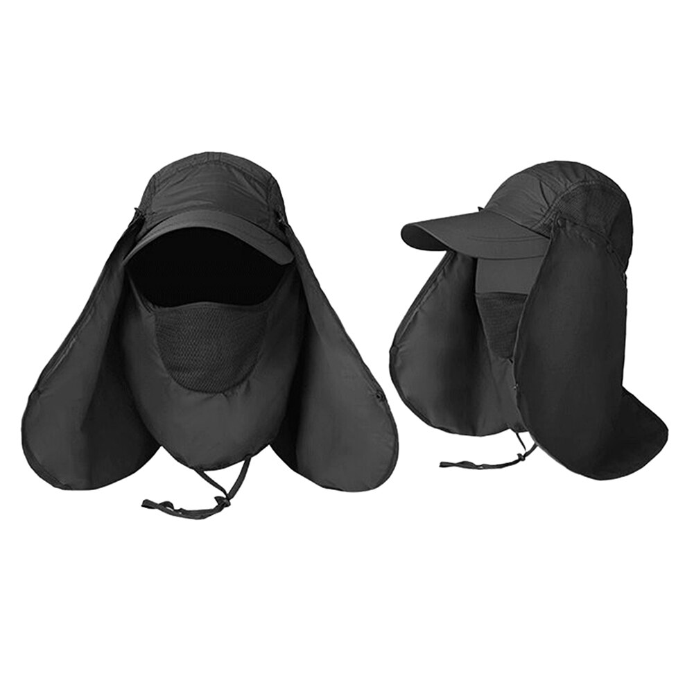 Wide Brim Hat Zip Tie Removable Mesh Face Mask Windproof Sun Protection Hiking Cycling Fishing Climbing Accessories