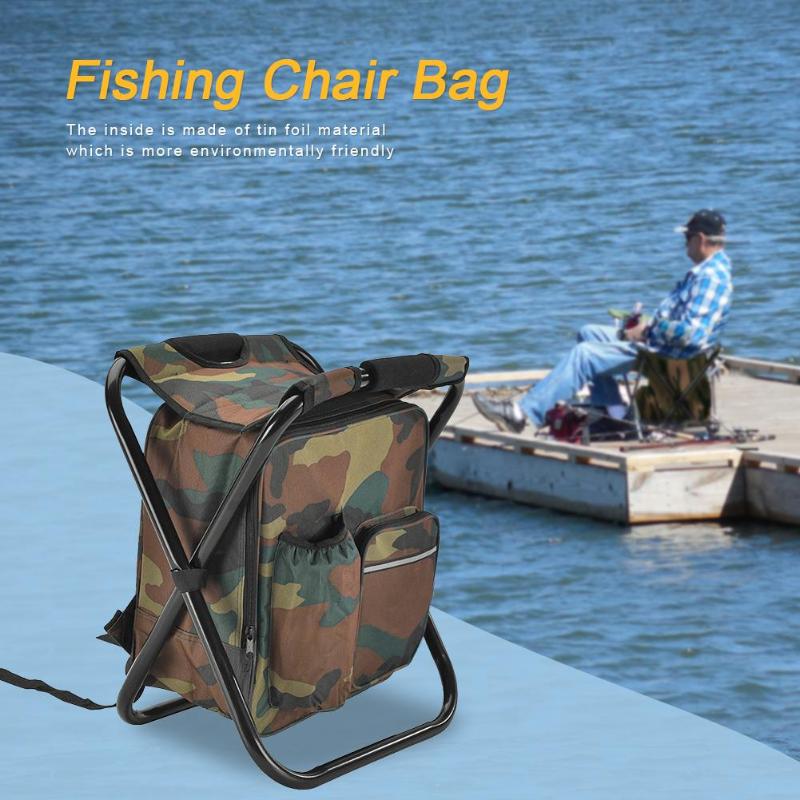 Outdoor Vissen Stoel Zak Folding Camping Kruk Draagbare Rugzak Cooler Geïsoleerde Picknick Tas Wandelen Zetel Tafel Zak Beer 150KG