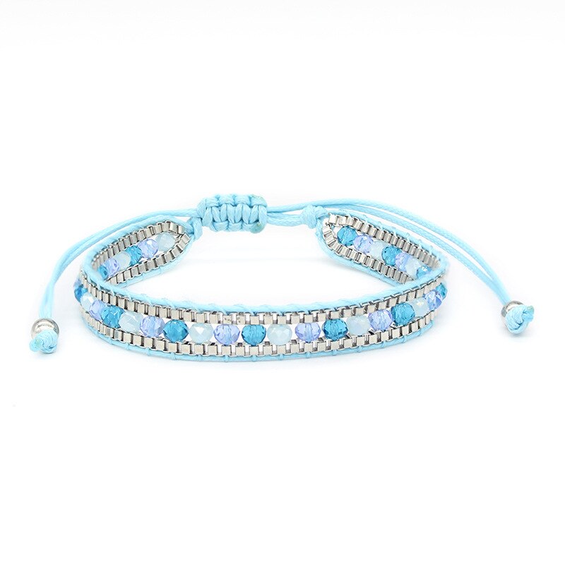 Bohemian ladies bracelet hand-woven bracelet crystal single layer beaded bracelet national wind friendship bracelet: SJ-Q15