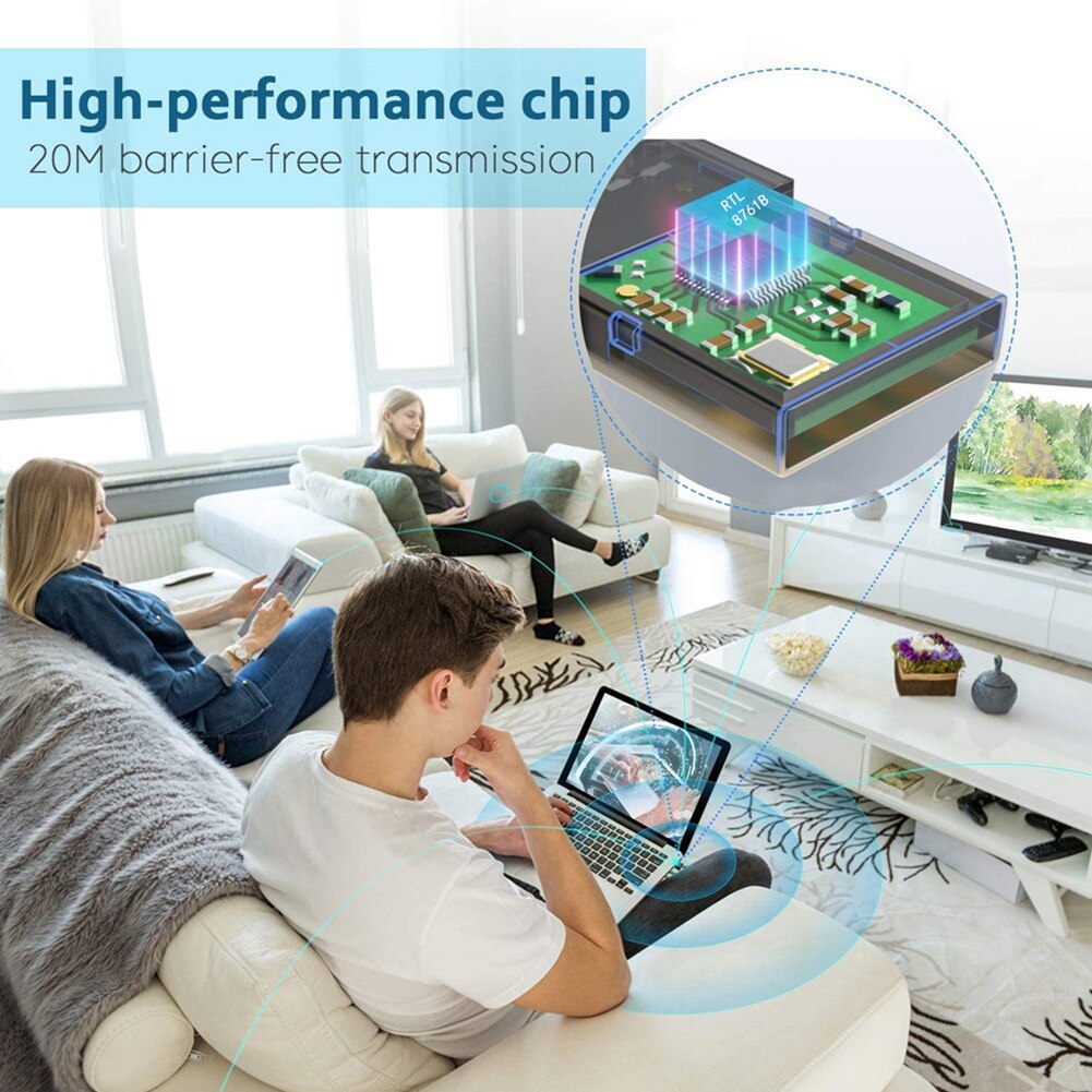 USB Bluetooth 5.0 Adapter Transmitter Bluetooth Receiver Audio Bluetooth Dongle Wireless USB Adapter for Computer PC Laptop c