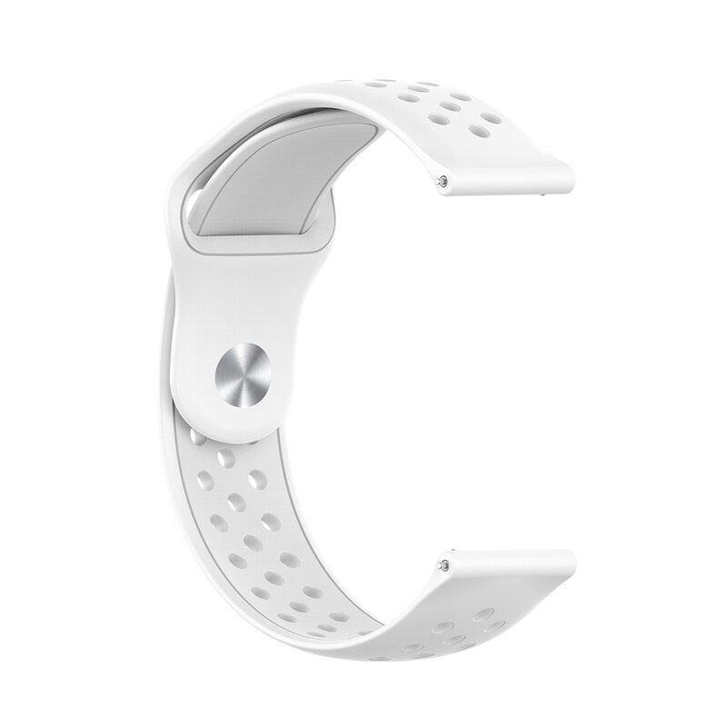 Correa de reloj transpirable para Huawei Honor ES correa de muñeca de silicona suave correa de repuesto accesorios de reloj correa de 20MM: White