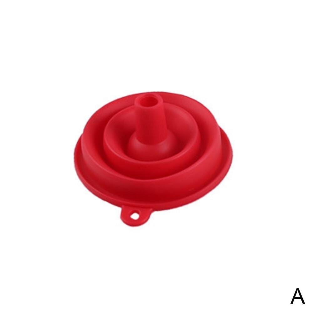 Herramienta de cocina DIY de alimentaria embudo plegable de silicona embudo mercancía reutilizable de silicona cocina plegable de uso diario I9Q2: Red