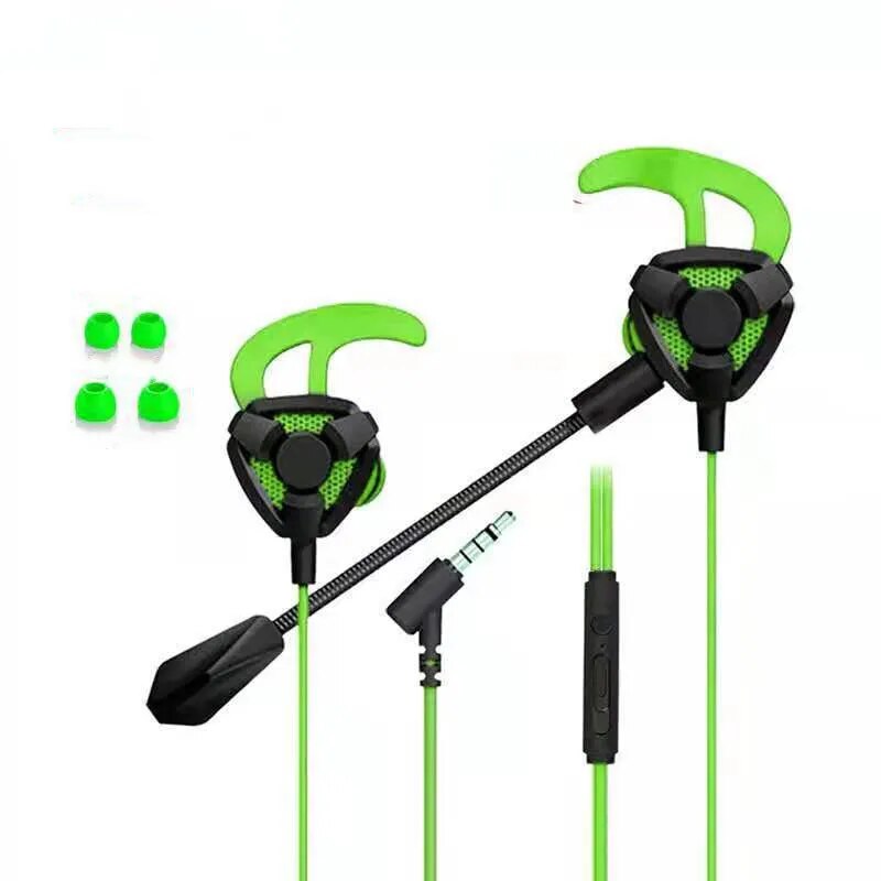 E Sports Gaming with Microphone In-ear Headphones Noise-cancelling Plug-in Mobile Computer Earbuds Wired Earphone PUBG Headset: Red