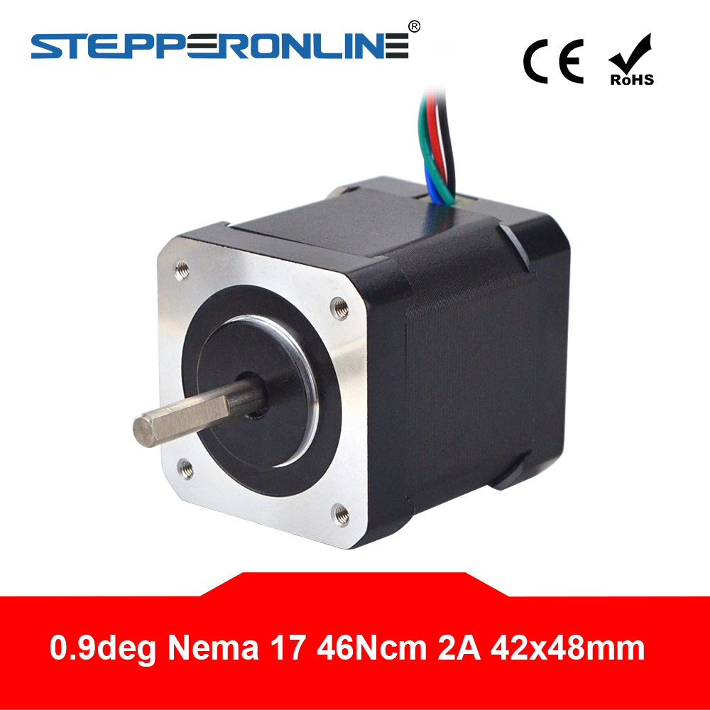 0.9deg Nema 17 Stepper Motor 2A 42x48mm 46Ncm/65oz.in 4-lead Nema17 Stepper 42 Motor for DIY 3D Printer CNC Robot