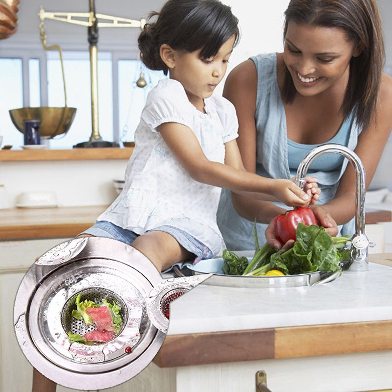 Stainless Steel Kitchen Sink Strainer Waste Plug Drain Stopper Filter Basket