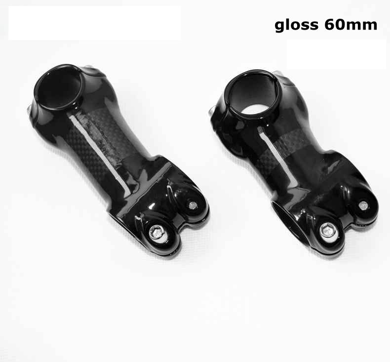 Setm Spomann BMX Bicicleta Preta 25.4*50/60/70/80mm Glossy/Matte Liga De Alumínio Embalado bicicleta da Haste de Carbono Motos partes: Gloss 60mm