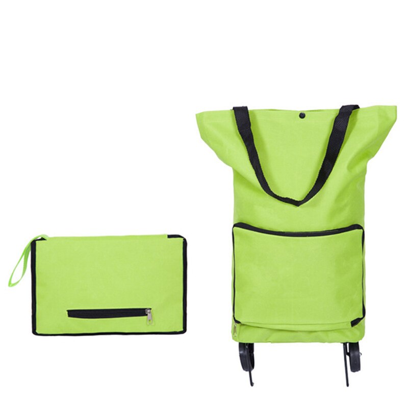Sac de courses pliable, achat de cuisine, sac de rangement pour aliments, chariot à roulettes, sac de rangement pour légumes, sac Portable: Big Green