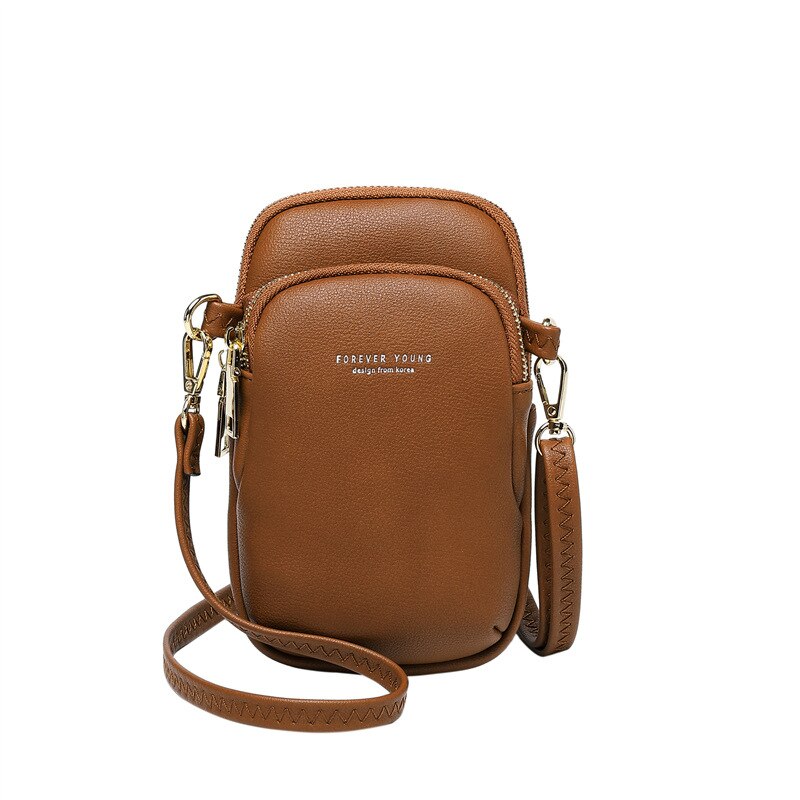 Women zipper Lock Shoulder Bag Crossbody Bags Messenger Phone Coin Bag Small Hasp Card Holder Wallet Lady Leather Purse: 832 brown