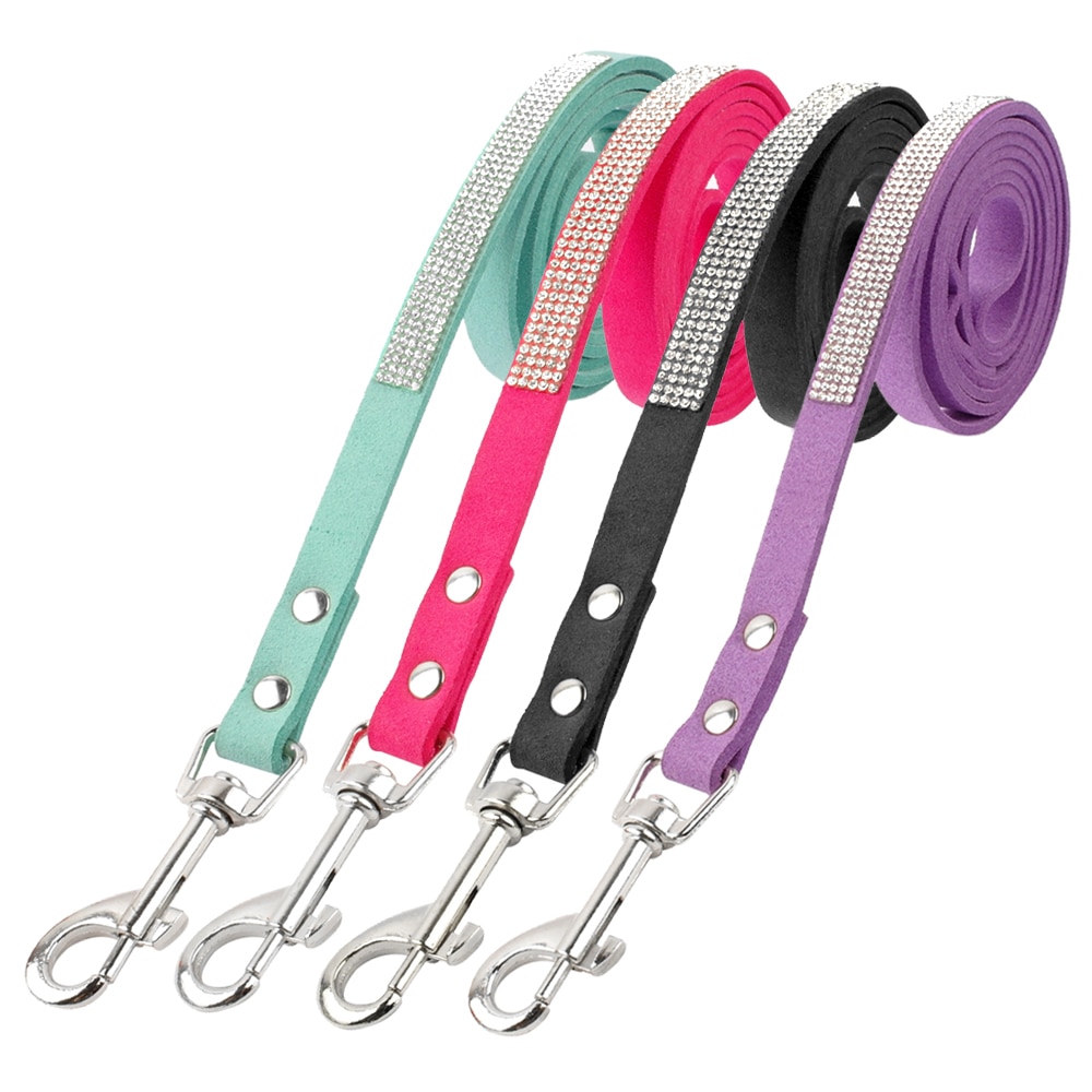 Strass hundhalsband bling kristall katt hundhalsband och koppel set djurpromenader koppel justerbar för små medelstora hundar