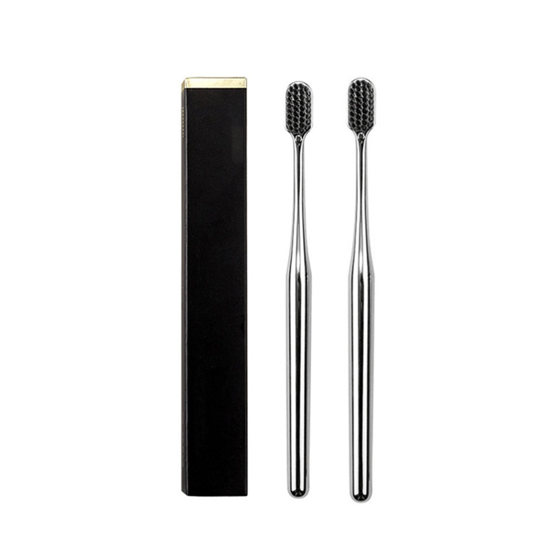 2/1pcs Luxury Soft Toothbrush Gold Silver Toothbrushes for Men and Women Adult Tooth Brush Electroplated High-end Dental Brushes: transparent