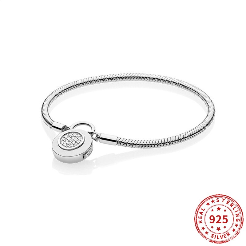 Genuine 925 sterling silver reflective multi-snake chain bracelet, fits original pan pearl charm, women's bracelet jewelry
