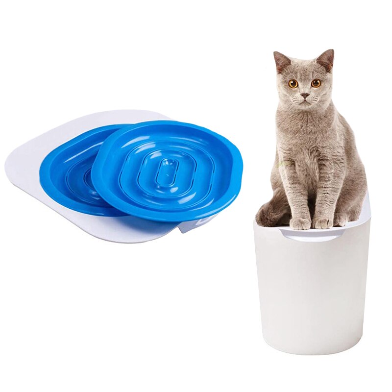 Caja de arena de plástico para gatos, Kit de entrenamiento, bandeja de arena, esterilla, suministro de limpieza para mascotas, productos de entrenamiento