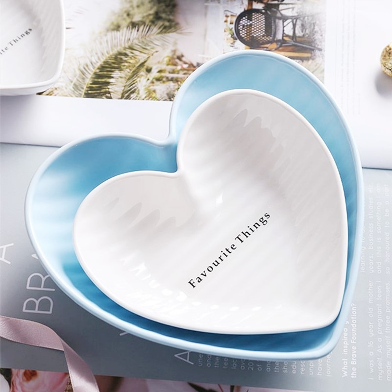 Jo life hjerteform skål valentinsdag romantisk keramisk dessert salat fad køkken ovn bordservice kage mad skål