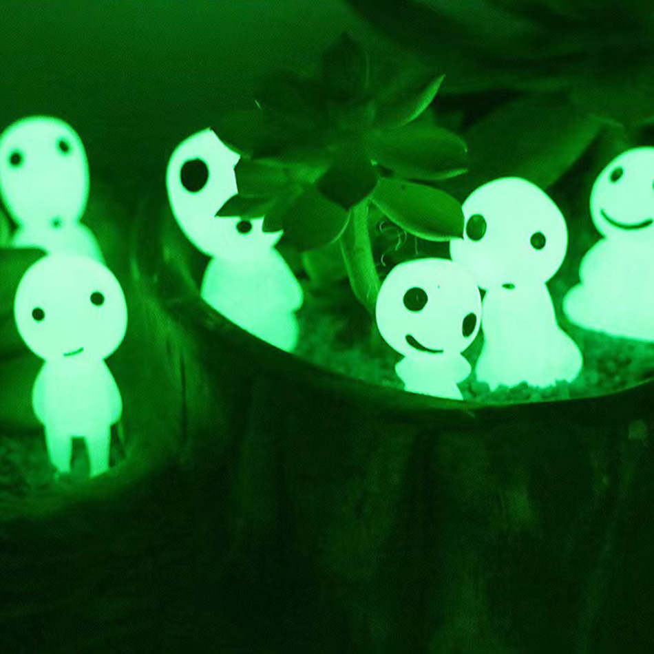 Minifiguras de elfos luminosos, decoración de pecera, Kodama, figuras que brillan en la oscuridad, microflores de jardín, adorno de paisaje en maceta, 10 Uds.