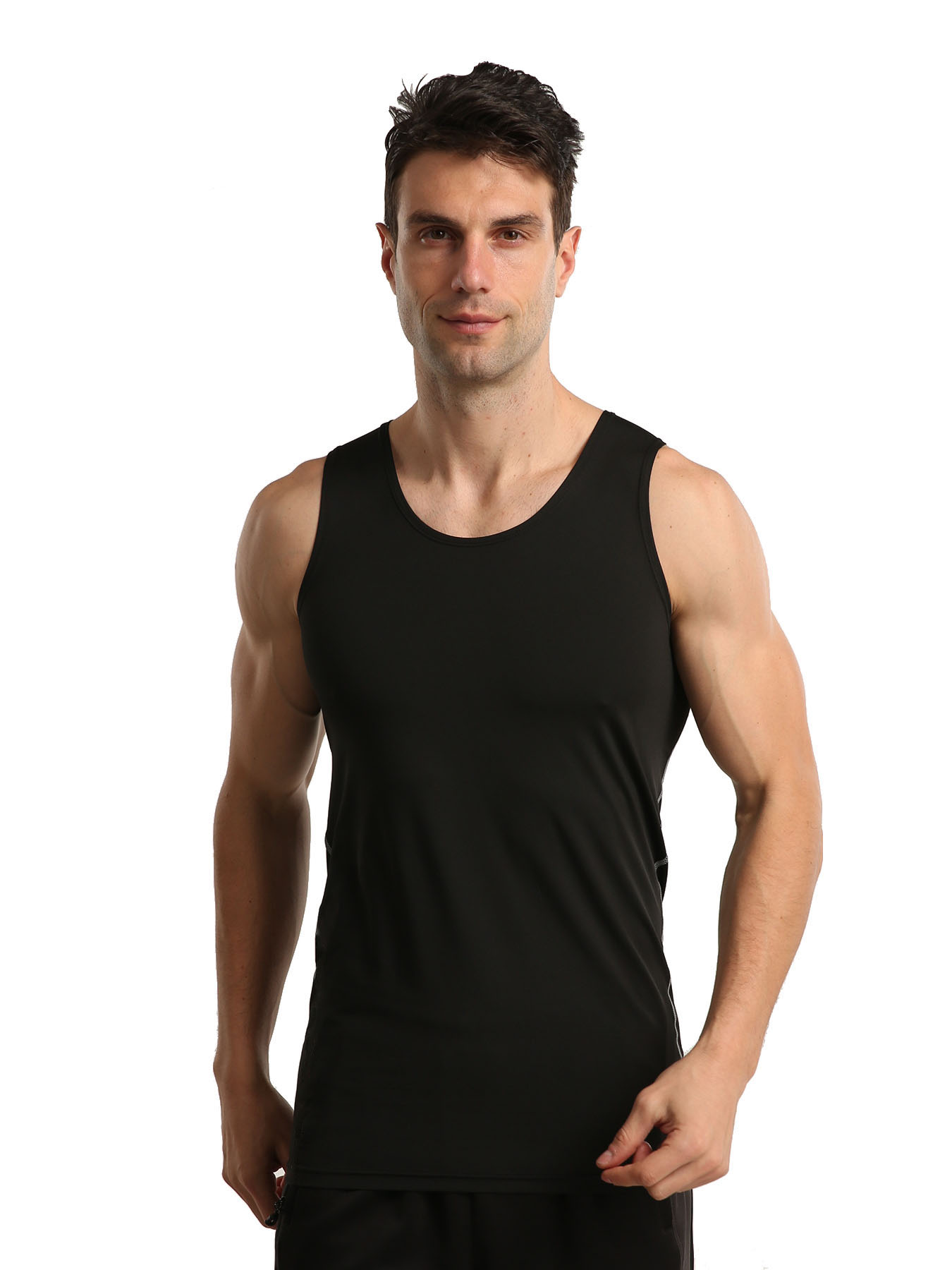 3- pack mouwloze compressieshirts voor heren, sneldrogend, afslankend, figuurcorrigerend, ondershirts, tanktops, hardloop-, trainings- en sportbasislaag