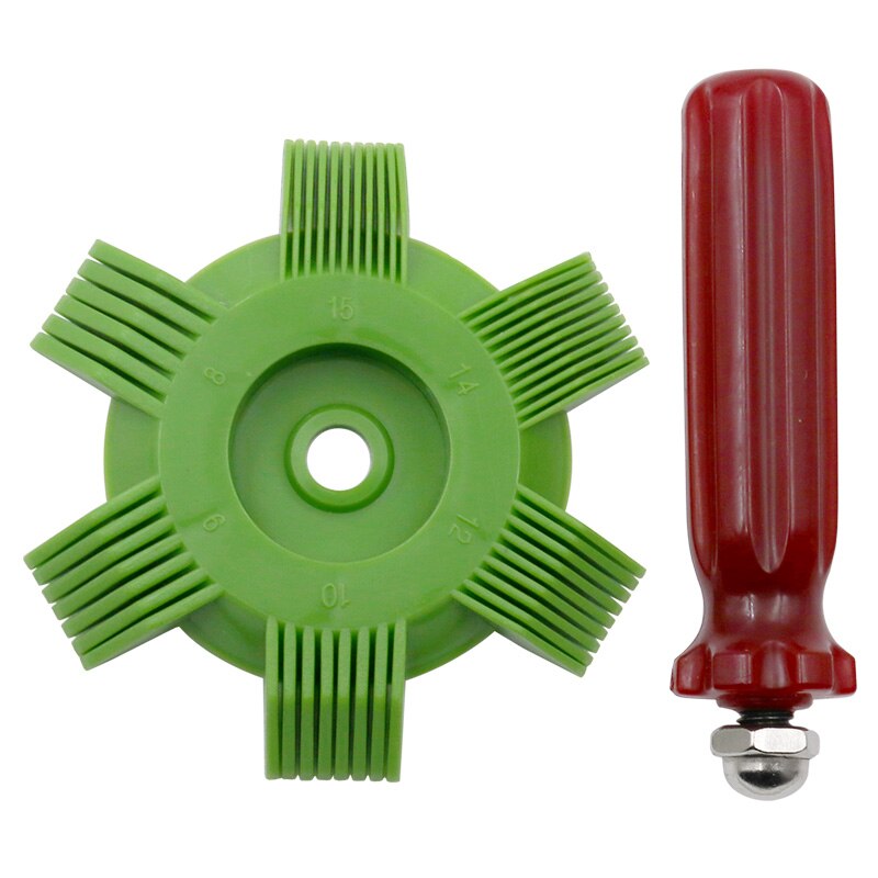 Car A C Condenser Radiator Evaporator Fin Straightener Coil Comb Plastic Handle Universal Cleaner Tool For Auto Cooling System: green