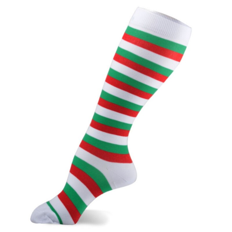 Unisex Kerst Kousen Casual Compressie Lange Sokken Stretch Outdoor Funny Elastische Kalf Stockings1.: E / S/m