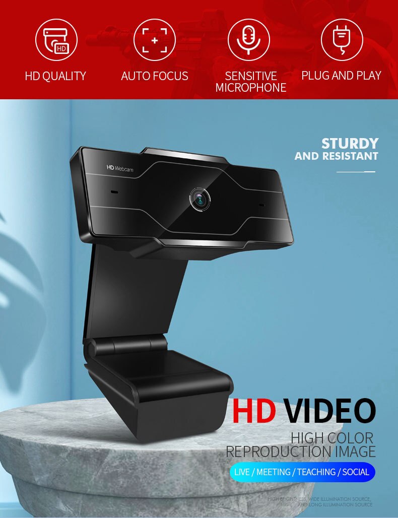 full HD 1080P/720P/420P Webcam with Microphone USB web cam Camera For PC/Mac Laptop Desktop work with win Android IOS Linx