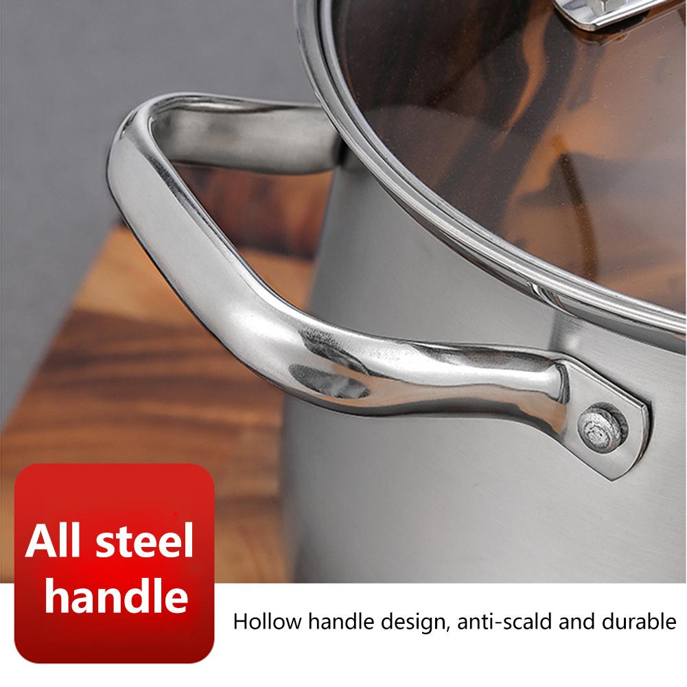 304 Food-grade Stainless Steel Stew Pot Anti-overflow corrosion-resistant Thickened Bottom Stockpot for Kitchen Induction Cooker