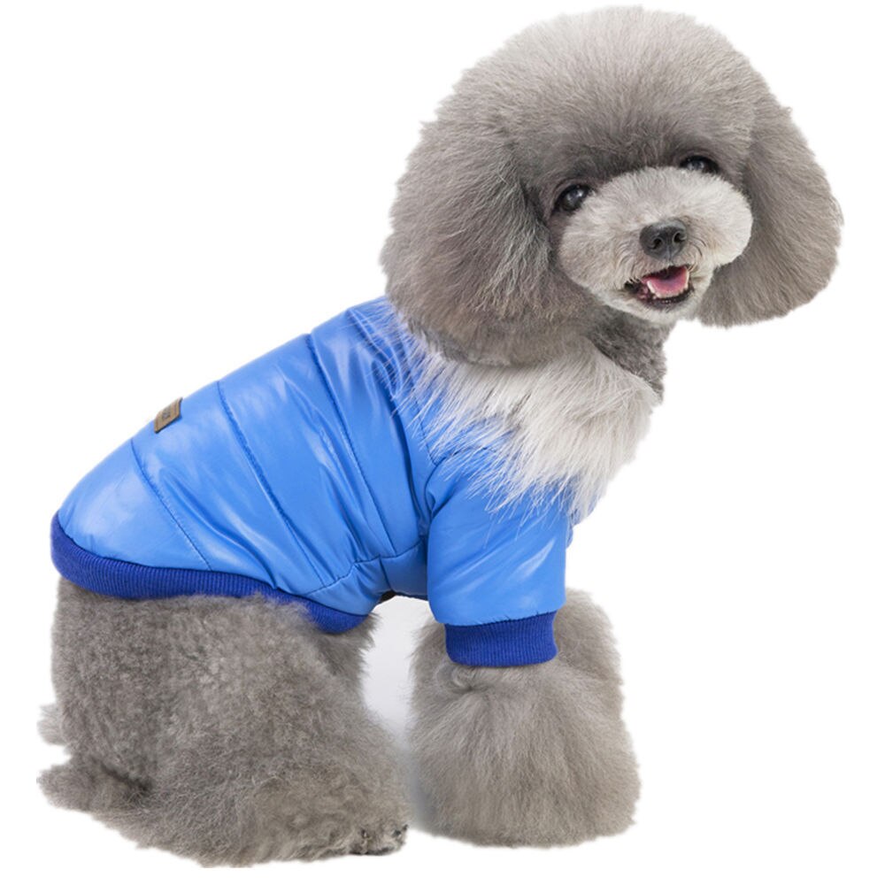 Waterproof Dogs Bread Clothing Pet Fur Collar Parkas Dog Winter Polyester Classic Coat Puppy Red Reversible Wear Pet Custome