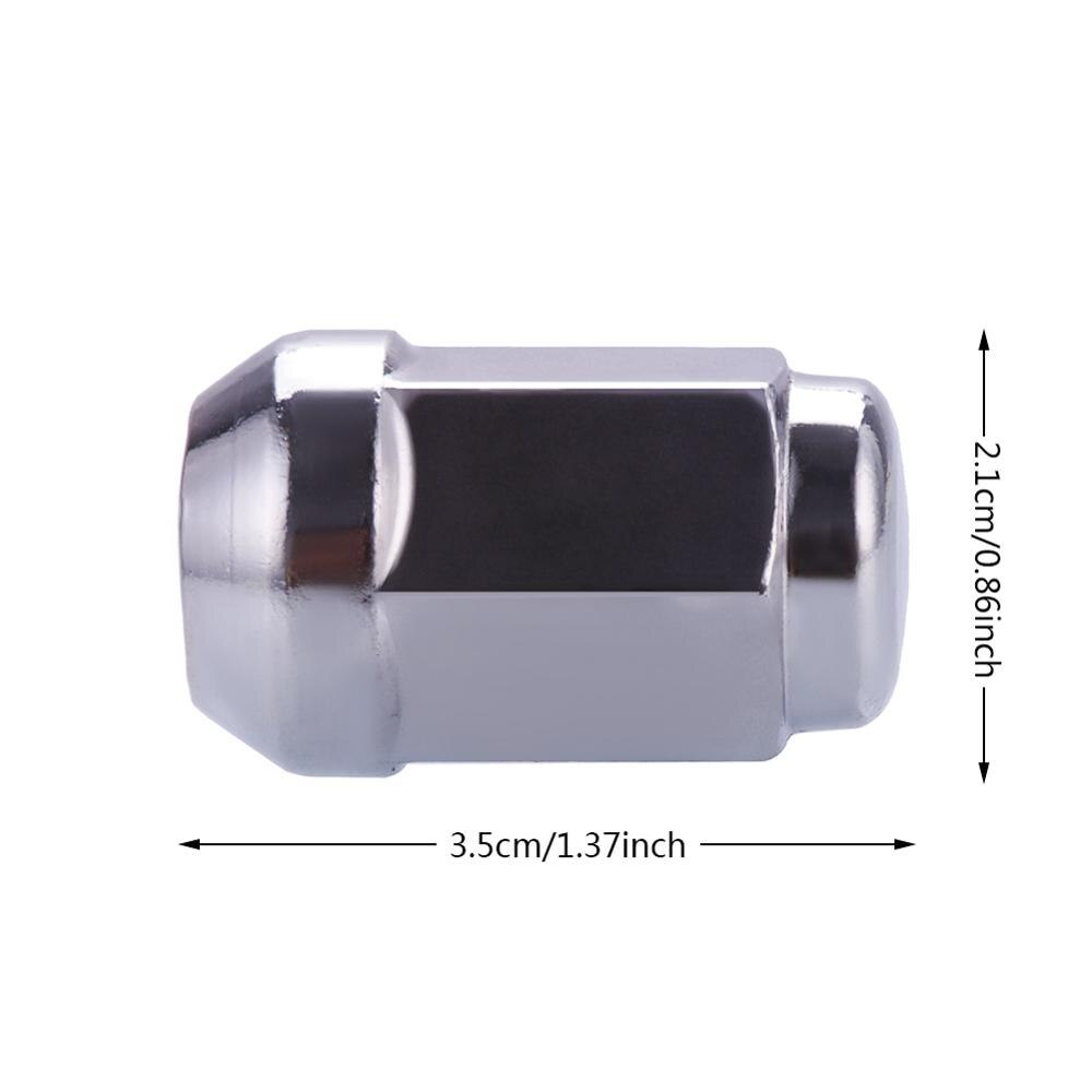 20Pcs/set Wheel Lug Nuts M12x1.25 Closed End Bulge Acorn Cone Seat Chrome 1.37" Tall Hex