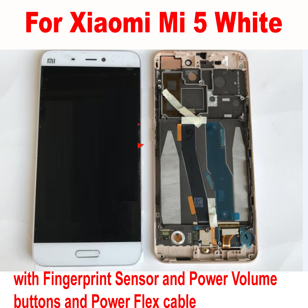 D&#39;origine Xiaomi Mi5 Mi5s 5s Mi 5s Plus Avec D&#39;empreintes Digitales ÉCRAN LCD Écran Tactile Digitizer Assemblée avec Cadre En Verre Capteur