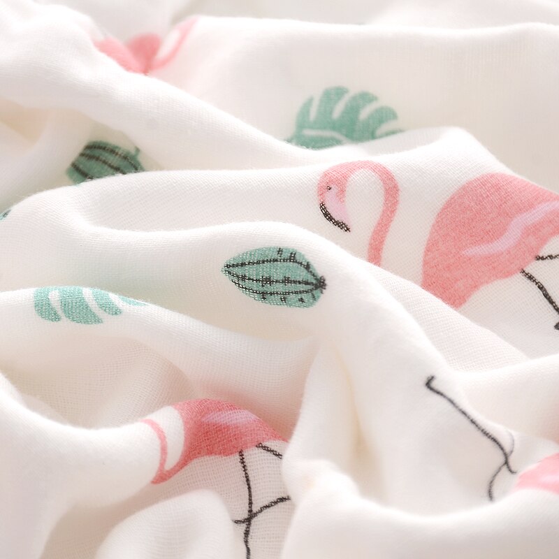 Baby badehåndklæde 110 x 110cm brede kanter 6 lag bomuldsgasbind, spædbarnssengetøj sommer tæppe til nyfødte børn