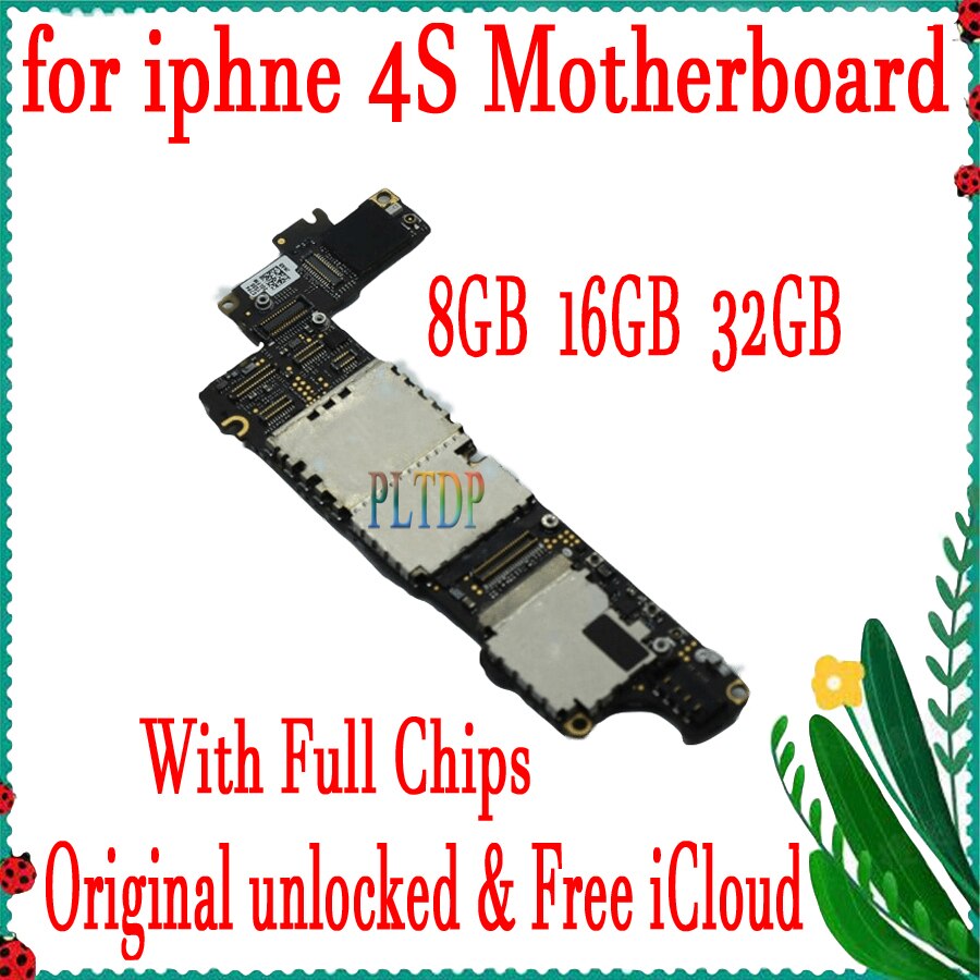 Placa base desbloqueada de fábrica para iphone 4, 4S, 5, 5C, 5S, iCloud,100% Original, placa base con chips completos y Sistema IOS