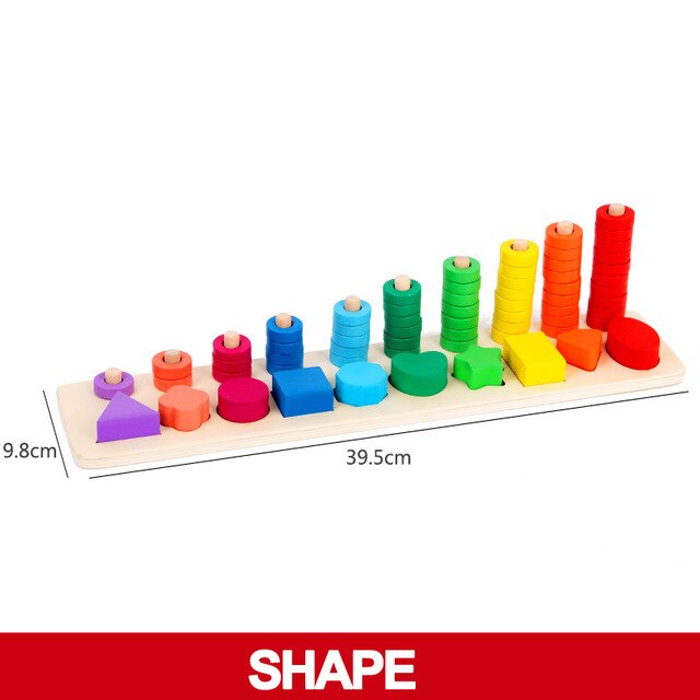 Bordo Matematica Montessori Educativi Giocattoli di Legno Per I Bambini I Bambini Occupati Da Pesca In Età Prescolare Giocattoli di Legno Montessori Conteggio Geometrica: 6