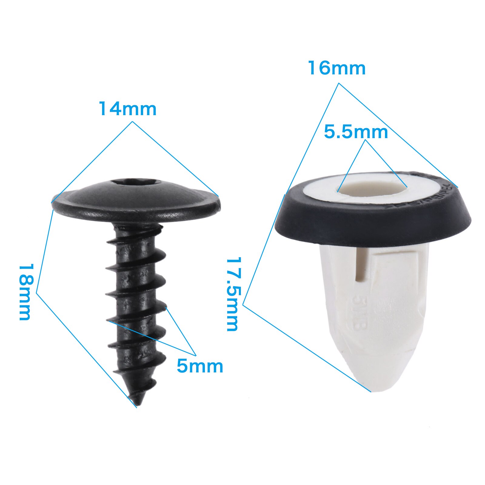20 Stuks Bumper Rok Torx Schroeven Clips En Schroefbevestiging Clips Voor Vw Golf 6 Bora Magotan Polo 14Mm top Hoofd Diameter