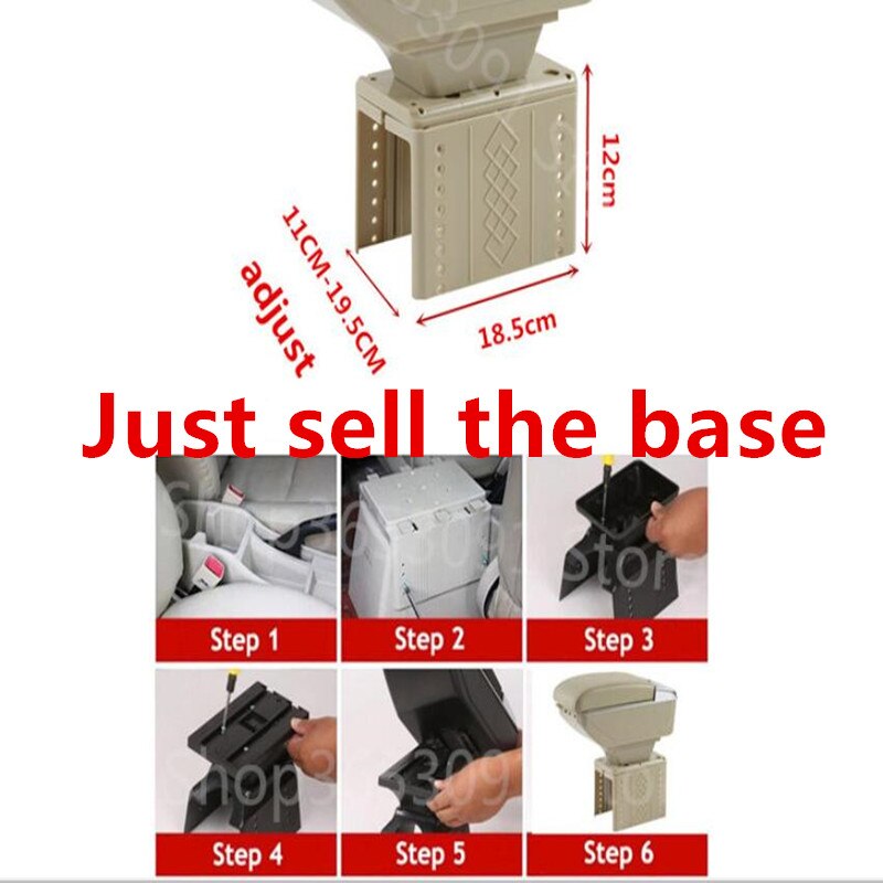 For Renault logan 2/Megane/twingo armrest box central Store content box products interior Armrest Storage accessories part: Black base only