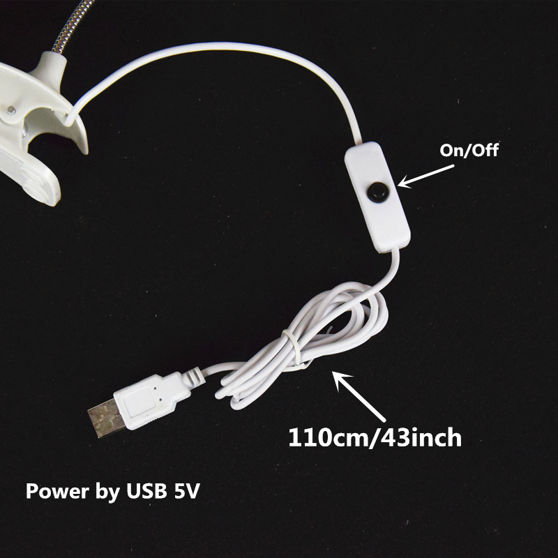 Aifeng usb led lampe boglampe power by usb  dc 5v 1a/2a læselampe usb led pære til computer clip lampe med klip