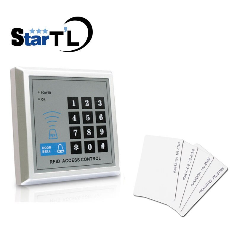 125khz RFID Proximity Card Access Control System RFID/EM Keypad Card Access Control Door Opener with 10 Piece Card: Thin Card