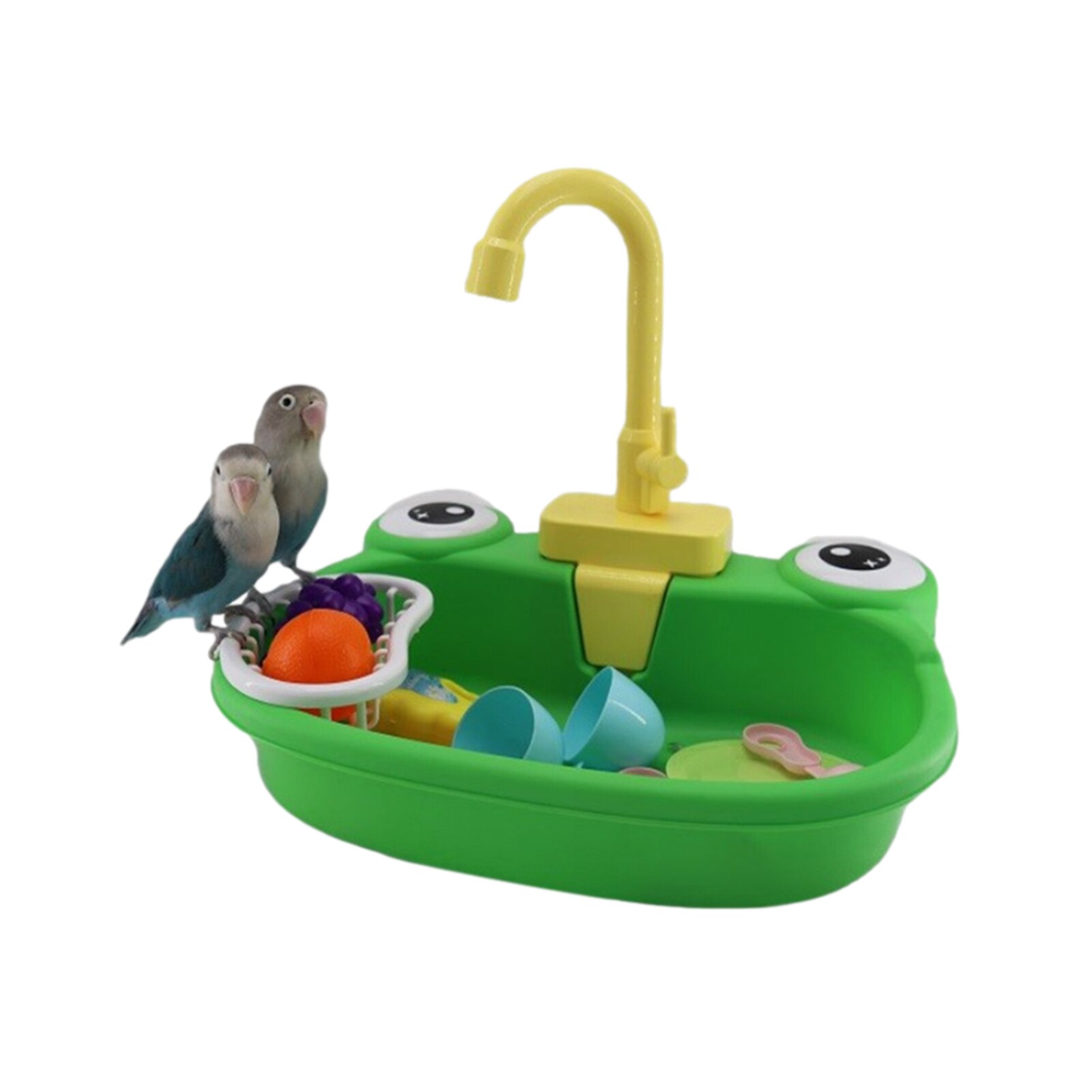 Ducha para loros, bañera para aves, piscina para loros, jaula de baño para Calopsita, juguetes para periquitos, grifo para lavabo de baño para cacatúa, Corella para loros