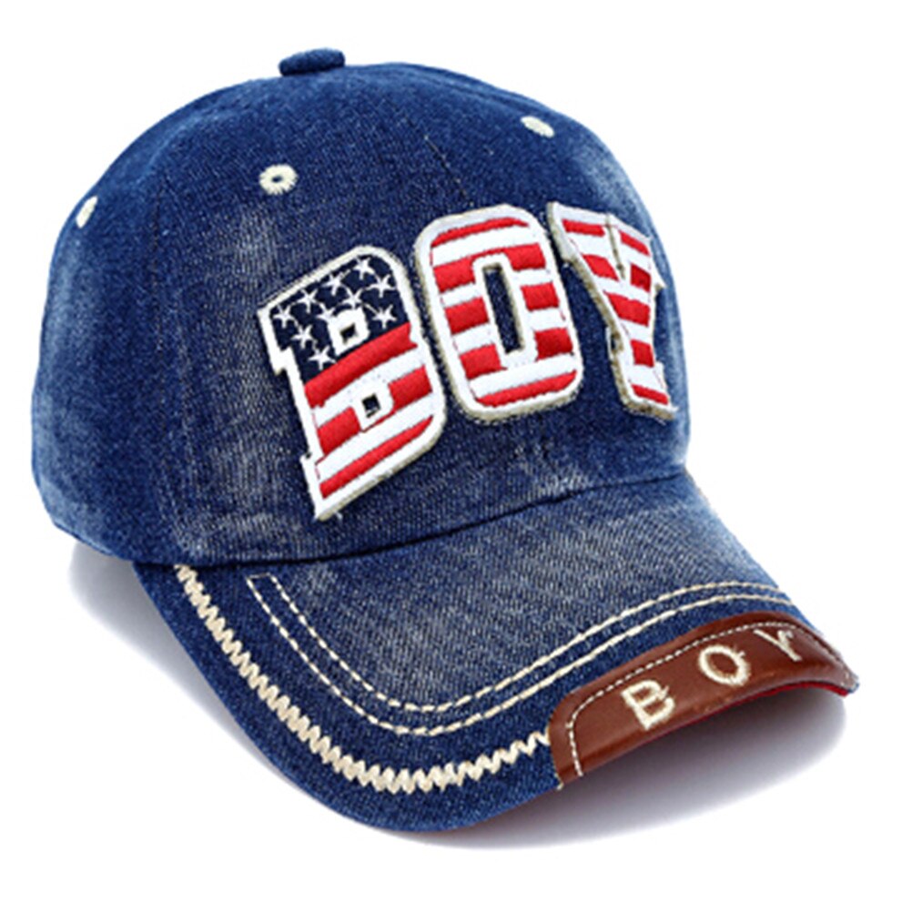 Summer Handsome Boys Baseball Cap Toddler Children Letter Denim Hat Casual Hip Hop Sun Snapback caps 3-8years kids