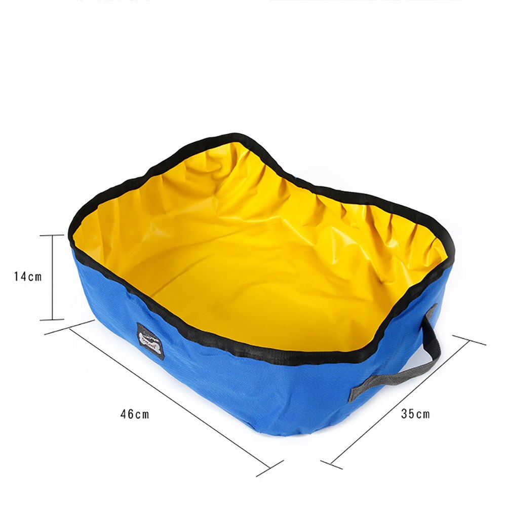 Folding Cat Litter Box Portable Pet Toilet Litter Pan Outdoor Collapsible Travel Cat Litter Pan Waterproof Litter Pan: Blue