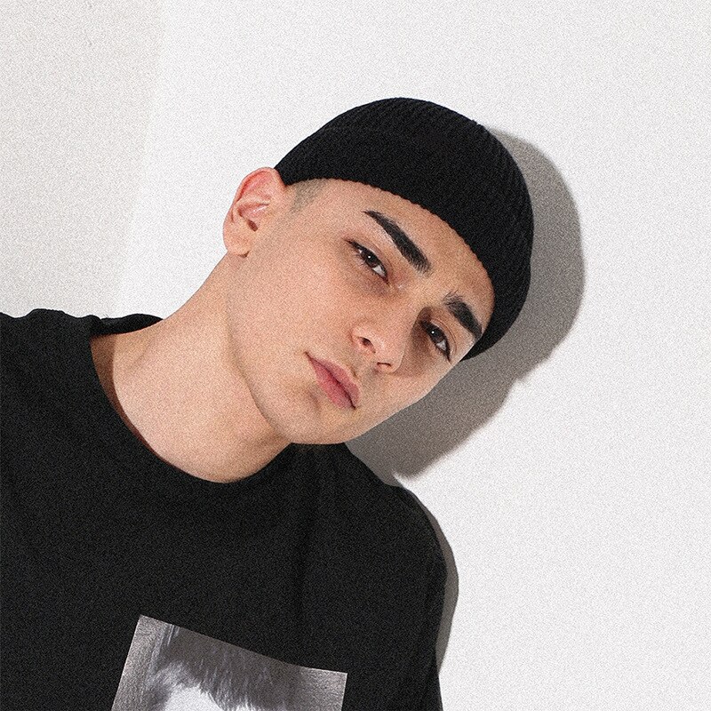 Mænd hue hatte uden skygge kalot street strik hue kvinder mænd akryl unisex afslappet solid græskar bærbar melon kasket