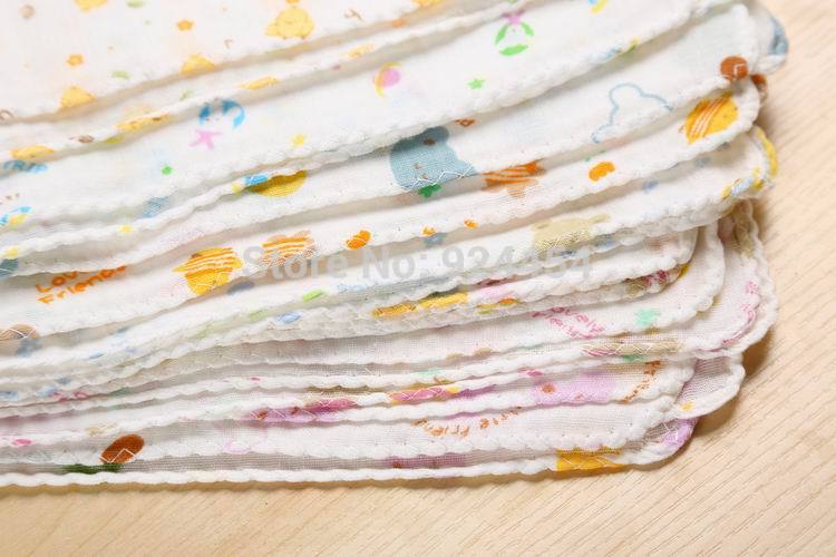 10pc/ lots babyhandduk 100%  bomullsgasväv muslin babyservetter babymuslin rutor toalla beby absorberande handdukar mjuk tvättlapp