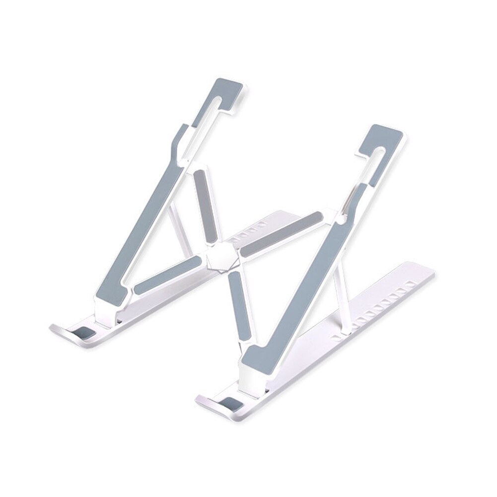 Portable Laptop Holder Stand Notebook Adjustable Height Bracket Cradle Lifting Cooling Holder with Non-slip Pad: White