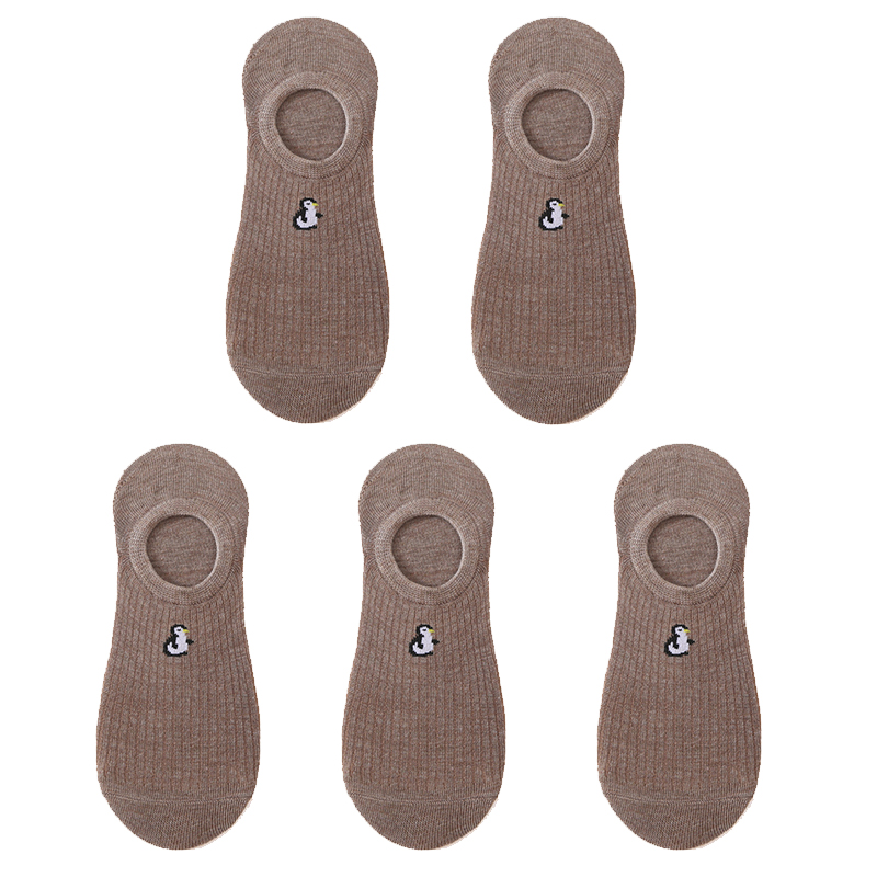 5 pares de 10 piezas calcetines de de primavera calcetines de algodón con bordado de animales de dibujos animados para mujer calcetines tobilleros divertidos deportivos informales: Oro
