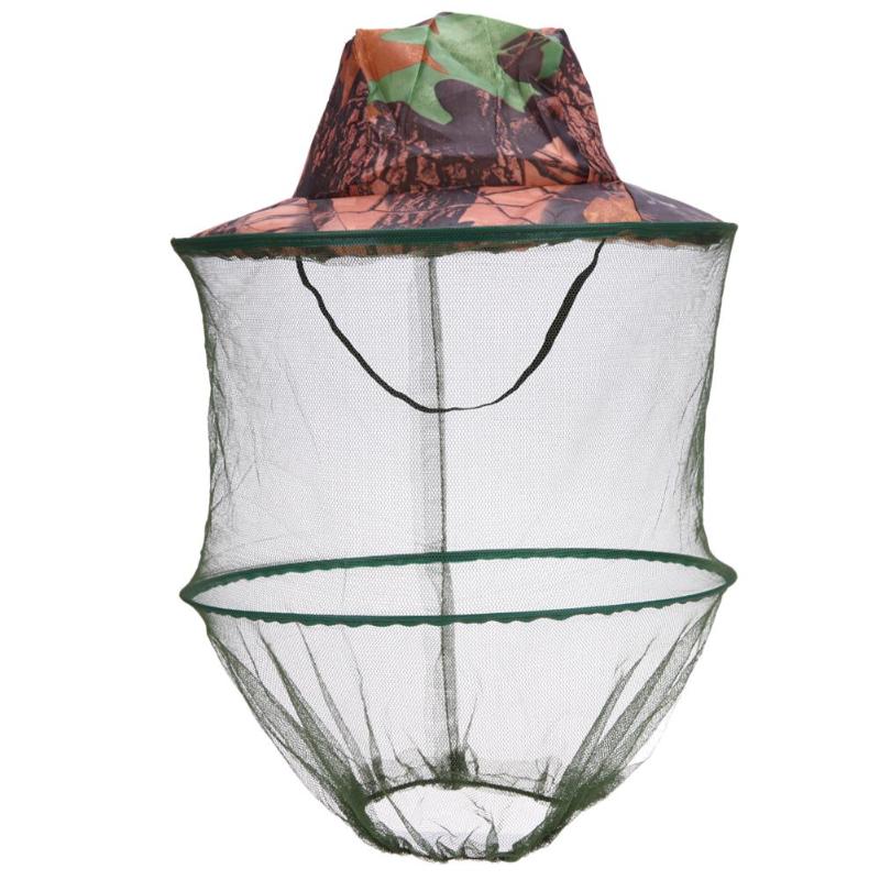 Camouflage Vissen Hoed bijenteelt Insecten Klamboe Preventie Cap Mesh Vissen Cap Outdoor Zonnescherm Lone Hals Head Cover