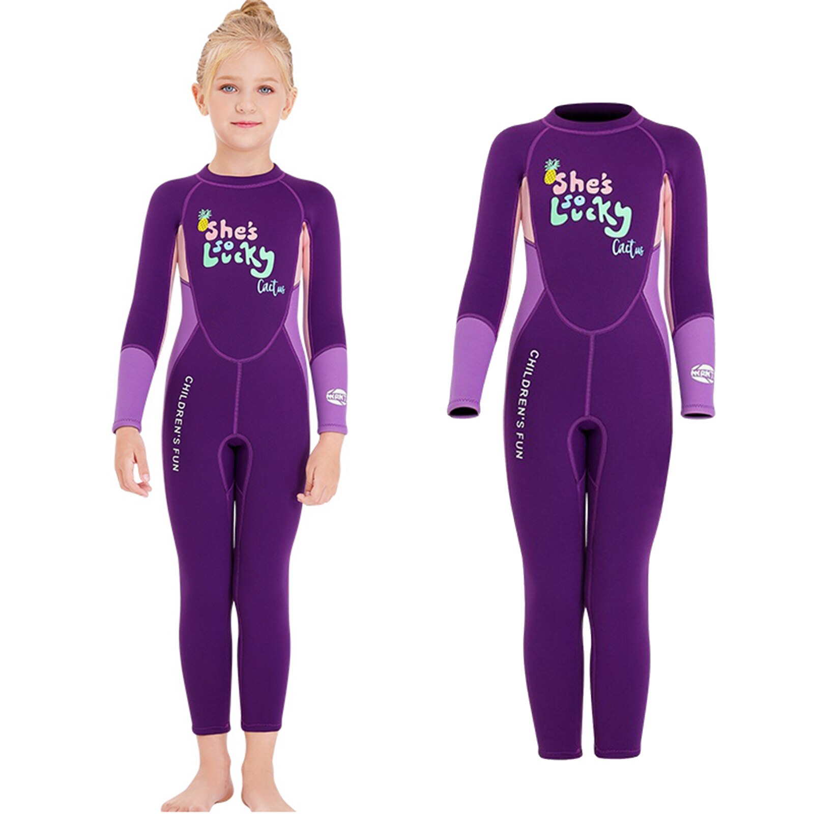 Bañador de neopreno de una pieza para niños y niñas traje de baño de manga larga de cuerpo completo para surfear, traje de baño de playa, traje de neopreno de 2,5mm