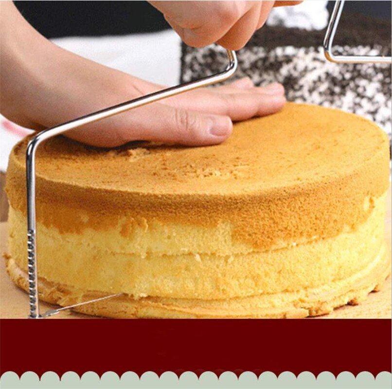 Dubbele Lijn Verstelbare Metalen Cake Cutter Rvs Cake Gebak Slicer Gereedschap Decorating Mold Bakvormen Keuken Bakken Tool
