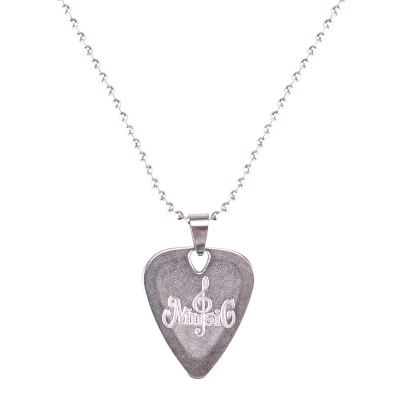 Collier de guitare acoustique basse en métal rétro, médiator en alliage de Zinc avec chaîne