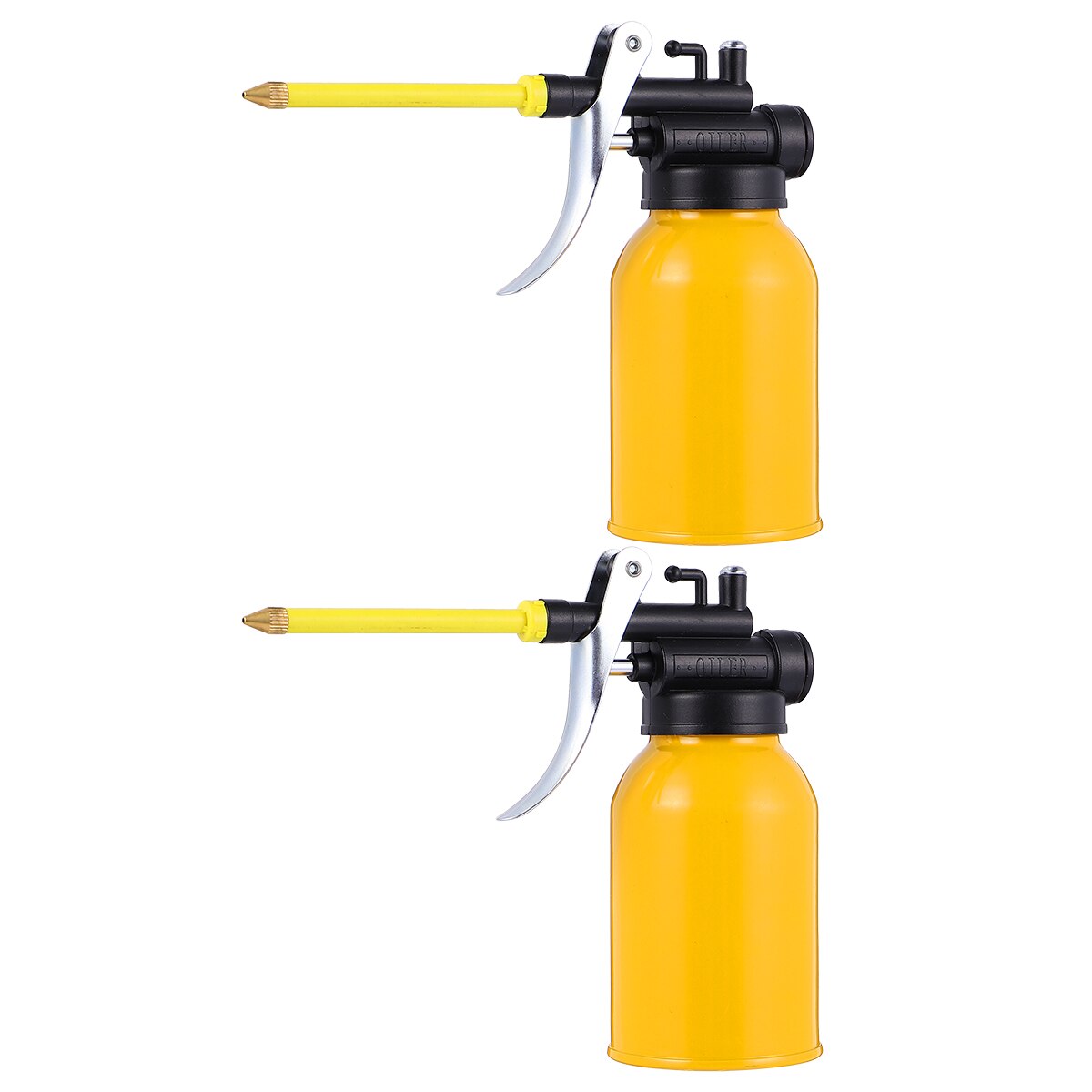 2 Stck 250ml Hochdruck Öl Topf Pumpe Öl Kann Aluminium Öler (Gelb)