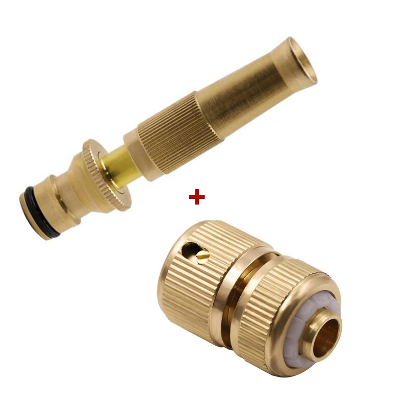 Adjustable Twist Hose Nozzle Brass Garden Sprinkler Nozzle Water Spray Hose Nozzle for Car Wash Garden Irrigation: Default Title