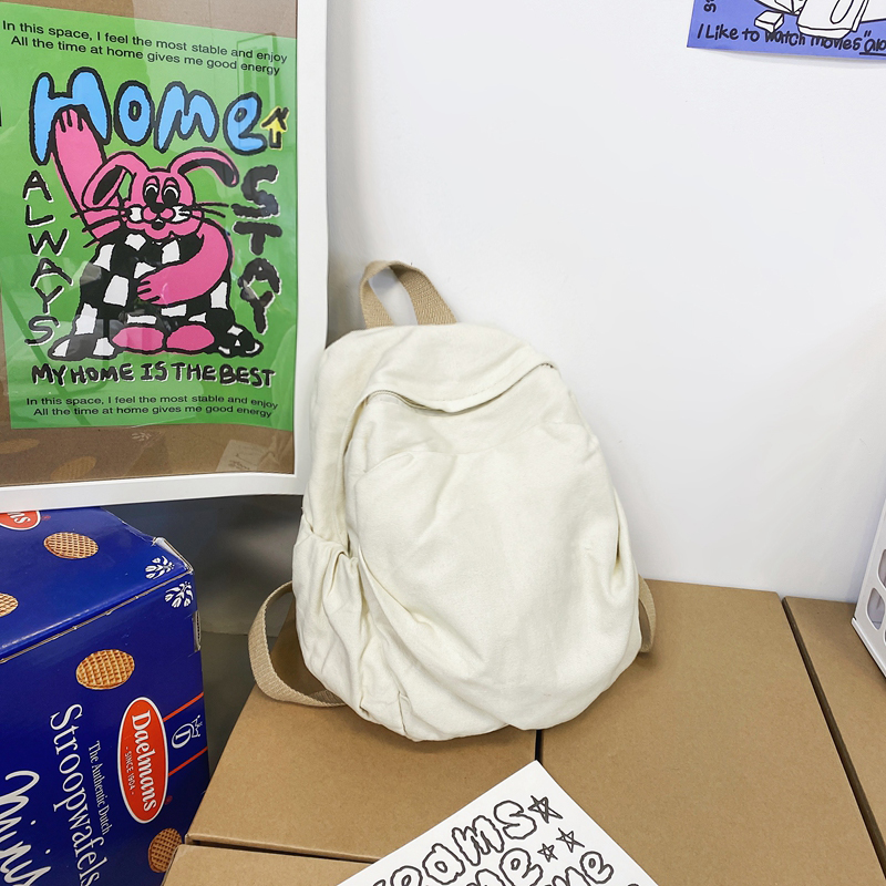 100% Baumwolle kleine Rucksäcke solide schwarz Freizeit oder Reisetaschen weiche Leinwand Pakete für Frauen hochwertige Tuch Umhängetaschen
