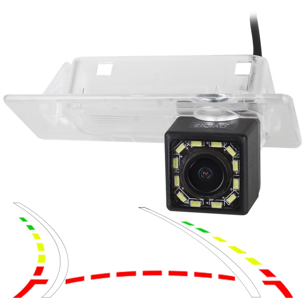 ZIQIAO-cámara de visión trasera gran angular para coche, para Kia KX3 Smart Run Ceed SW Wagon Cerato 3, Hyundai Elantra Solaris Sedan HCR, HS095: 12 LED dynamic track